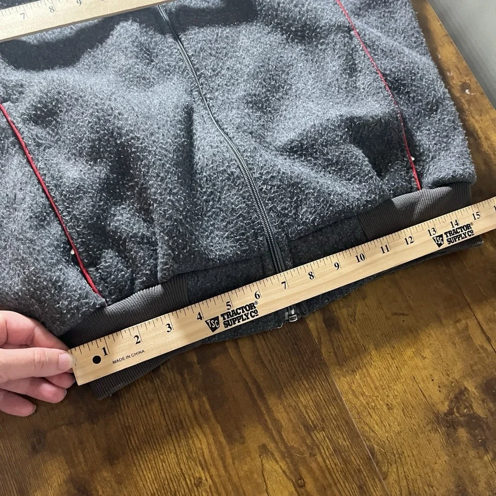 Vintage LL Bean Fleece Gray Bomber Jacket Size Large